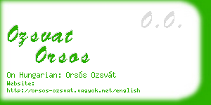ozsvat orsos business card